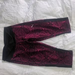 Puma Pink Abstract Pattern Ankle Length Leggings, Women's Small